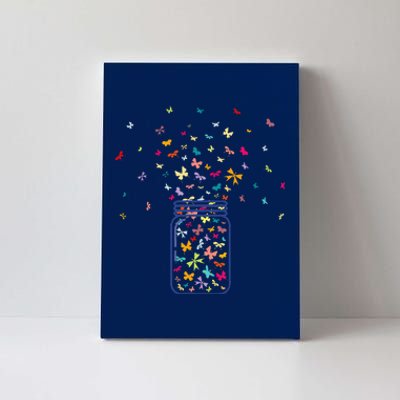 Colorful Butterfly Jar Cute Butterfly Art Design Canvas