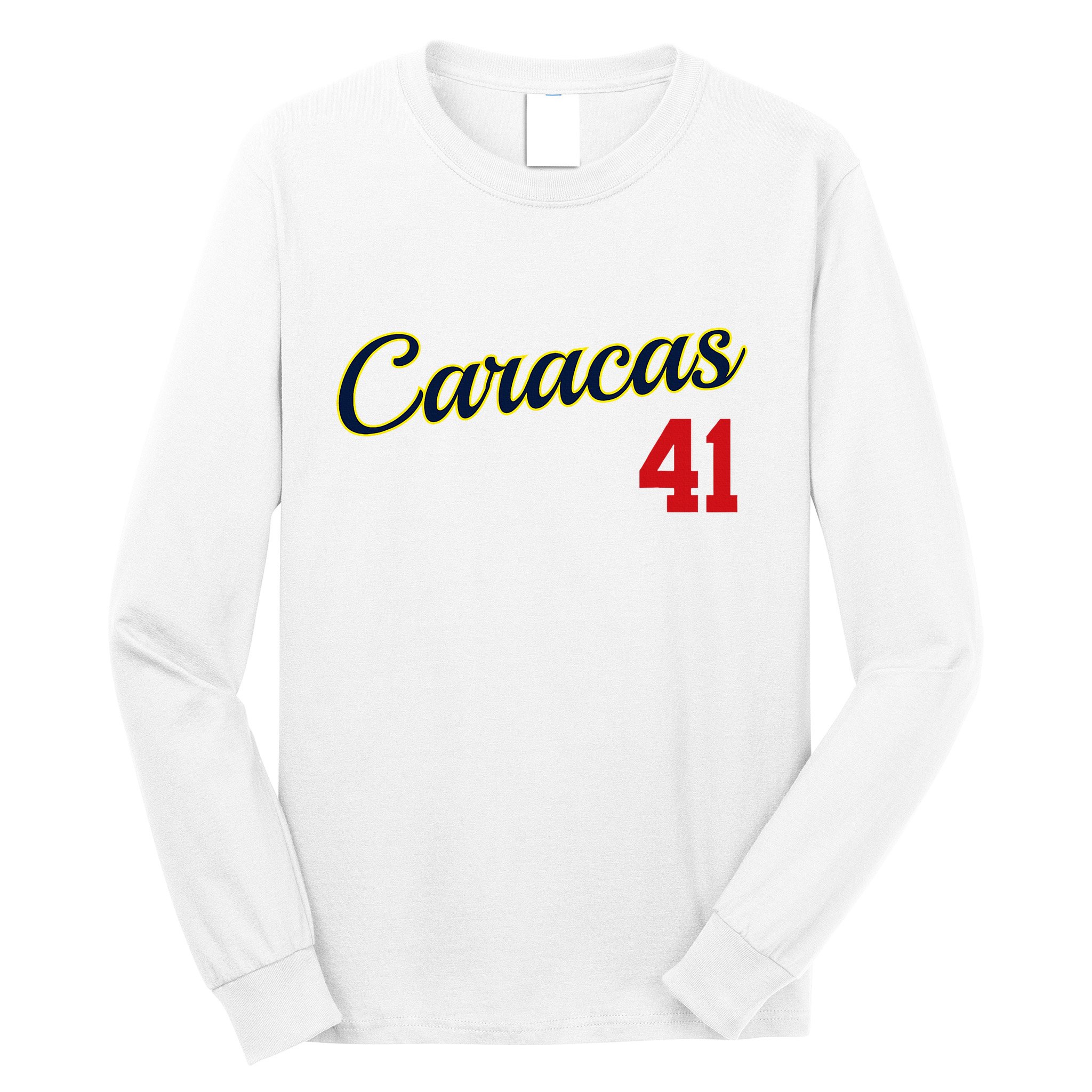 Caracas Baseball Jersey Franela Beisbol Venezuela 41 Long Sleeve Shirt