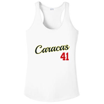 Caracas Baseball Jersey Franela Beisbol Venezuela 41 Ladies PosiCharge Competitor Racerback Tank