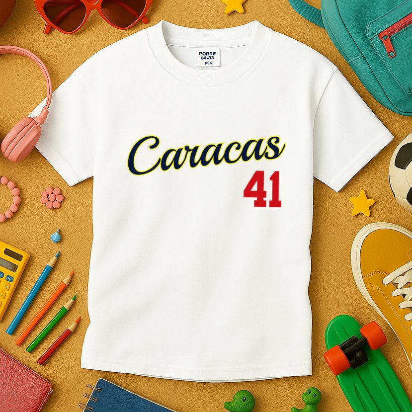 Caracas Baseball Jersey Franela Beisbol Venezuela 41 Kids T-Shirt