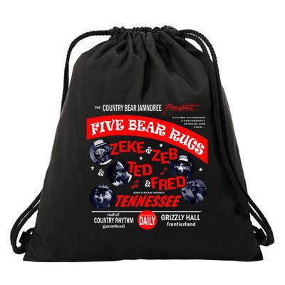Country Bear Jamboree Real Old Country Rhythm Five Bear Rugs Drawstring Bag