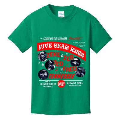 Country Bear Jamboree Real Old Country Rhythm Five Bear Rugs Kids T-Shirt