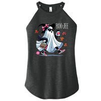 Cute Boo Jee Ghost Halloween Leopard Ghost Coffee Women's Perfect Tri Rocker Tank