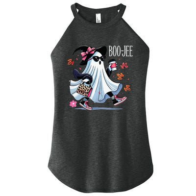 Cute Boo Jee Ghost Halloween Leopard Ghost Coffee Women's Perfect Tri Rocker Tank