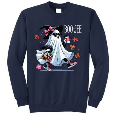 Cute Boo Jee Ghost Halloween Leopard Ghost Coffee Tall Sweatshirt