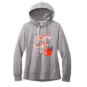 Cherry Blossom Japanese Koi Carp Fish Sakura Women's Fleece Hoodie