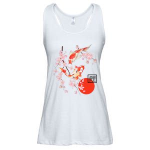 Cherry Blossom Japanese Koi Carp Fish Sakura Ladies Essential Flowy Tank