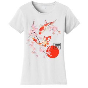 Cherry Blossom Japanese Koi Carp Fish Sakura Women's T-Shirt