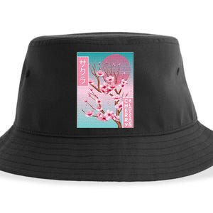 Cherry Blossom Japanese Sakura Vaporwave Aesthetic Sustainable Bucket Hat