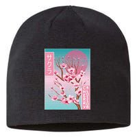 Cherry Blossom Japanese Sakura Vaporwave Aesthetic Sustainable Beanie