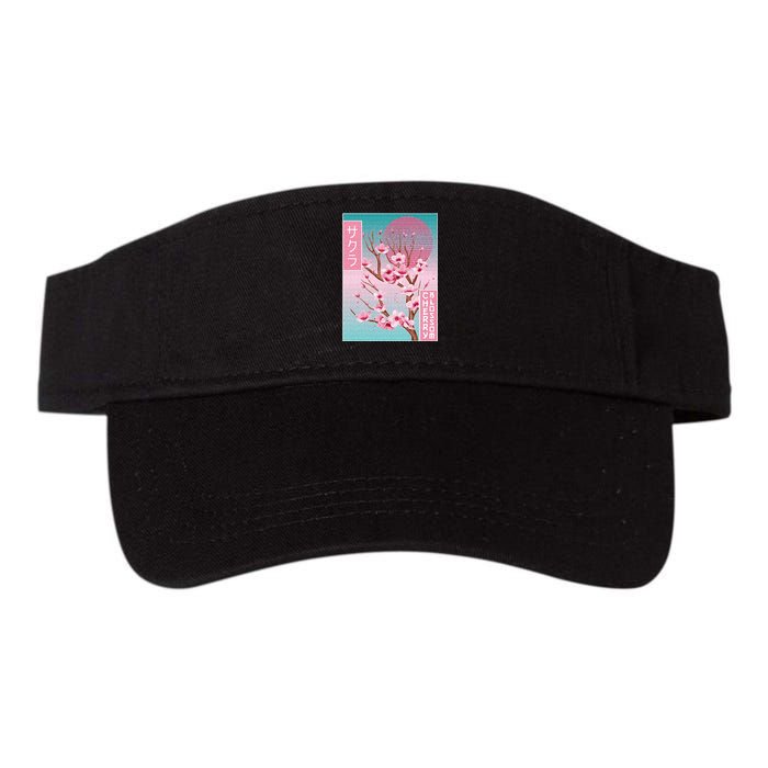 Cherry Blossom Japanese Sakura Vaporwave Aesthetic Valucap Bio-Washed Visor