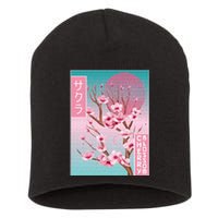 Cherry Blossom Japanese Sakura Vaporwave Aesthetic Short Acrylic Beanie