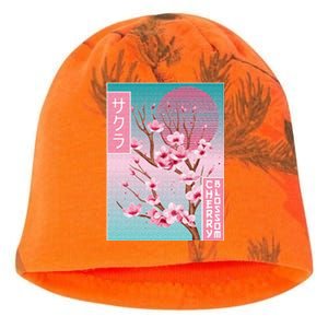 Cherry Blossom Japanese Sakura Vaporwave Aesthetic Kati - Camo Knit Beanie