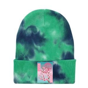 Cherry Blossom Japanese Sakura Vaporwave Aesthetic Tie Dye 12in Knit Beanie