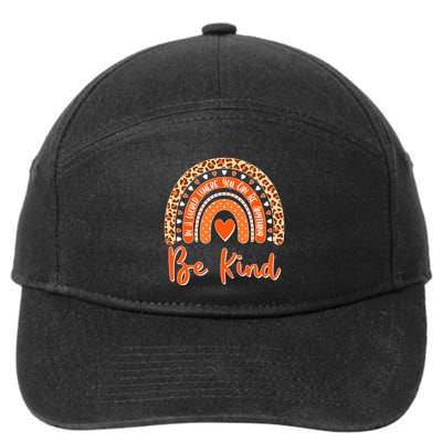 Cute Be Kind Wear Orange Rainbow 7-Panel Snapback Hat