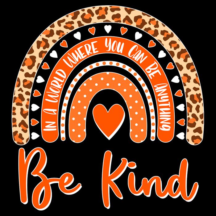 Cute Be Kind Wear Orange Rainbow Bucket Hat