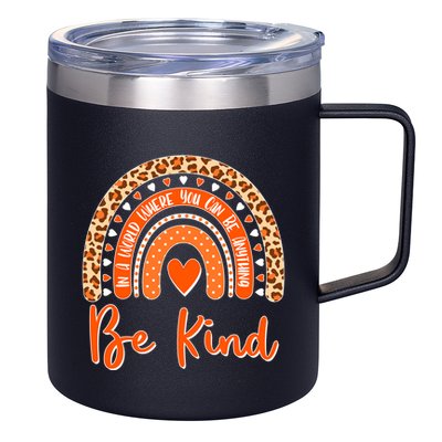 Cute Be Kind Wear Orange Rainbow 12oz Stainless Steel Coffee Mug
