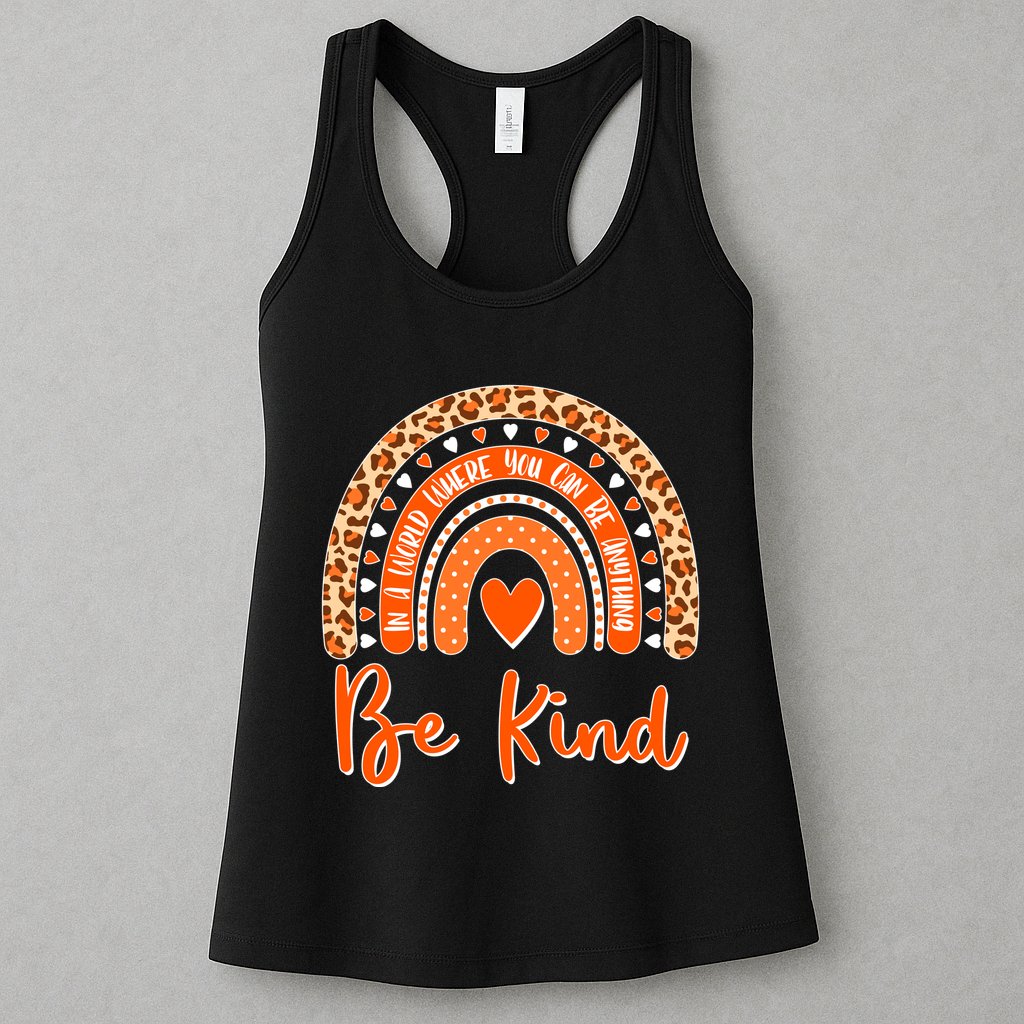 Cute Be Kind Wear Orange Rainbow Womens Tank Top