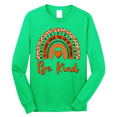 Cute Be Kind Wear Orange Rainbow Long Sleeve Shirt