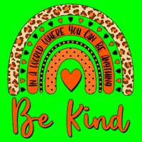 Cute Be Kind Wear Orange Rainbow Button