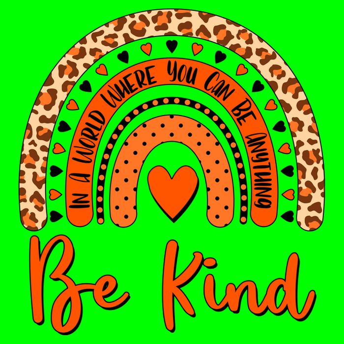 Cute Be Kind Wear Orange Rainbow Button