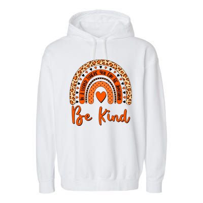 Cute Be Kind Wear Orange Rainbow Garment-Dyed Fleece Hoodie