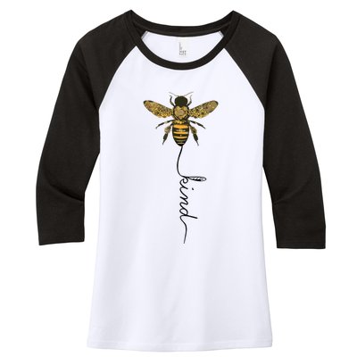 Cool Bee Kind Be Kind Shirts Gift For Women Men Women's Tri-Blend 3/4-Sleeve Raglan Shirt