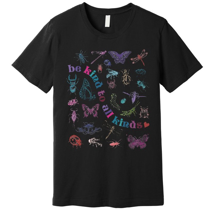 Cute Be Kind To All Kinds Retro Vintage 90s Butterly Gift Premium T-Shirt