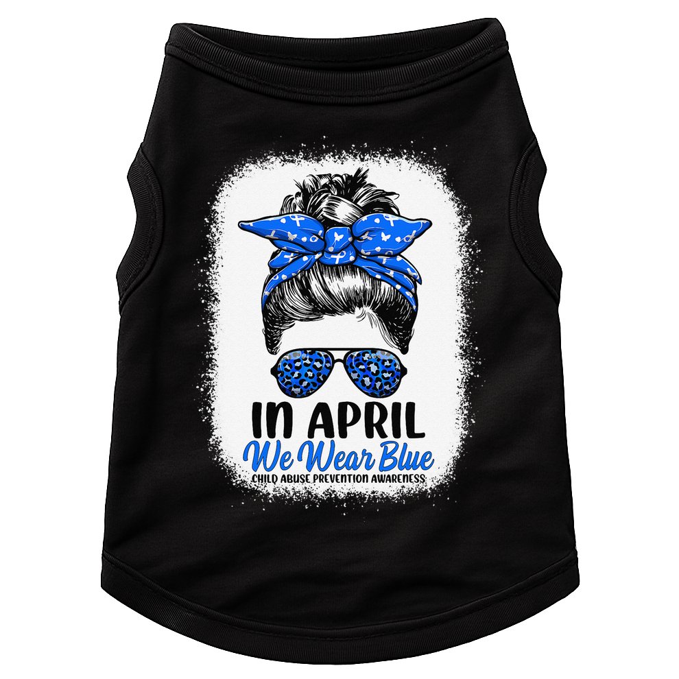 Cute Be Kind Blue Sunflower Child Abuse Prevention Awareness Doggie Tank