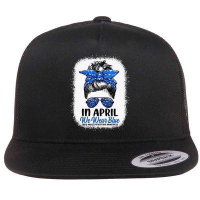 Cute Be Kind Blue Sunflower Child Abuse Prevention Awareness Flatbill Hat