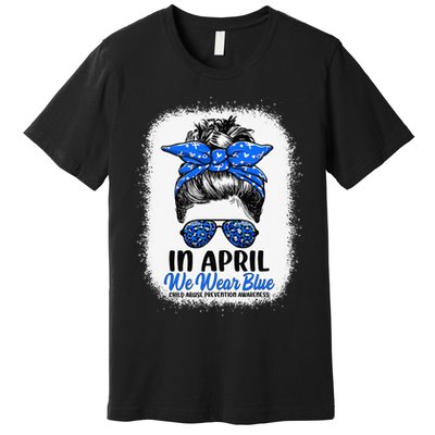 Cute Be Kind Blue Sunflower Child Abuse Prevention Awareness Premium T-Shirt