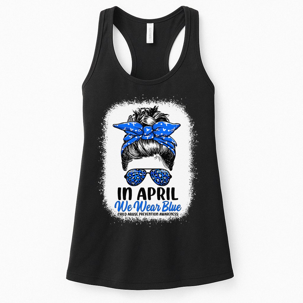 Cute Be Kind Blue Sunflower Child Abuse Prevention Awareness Womens Tank Top