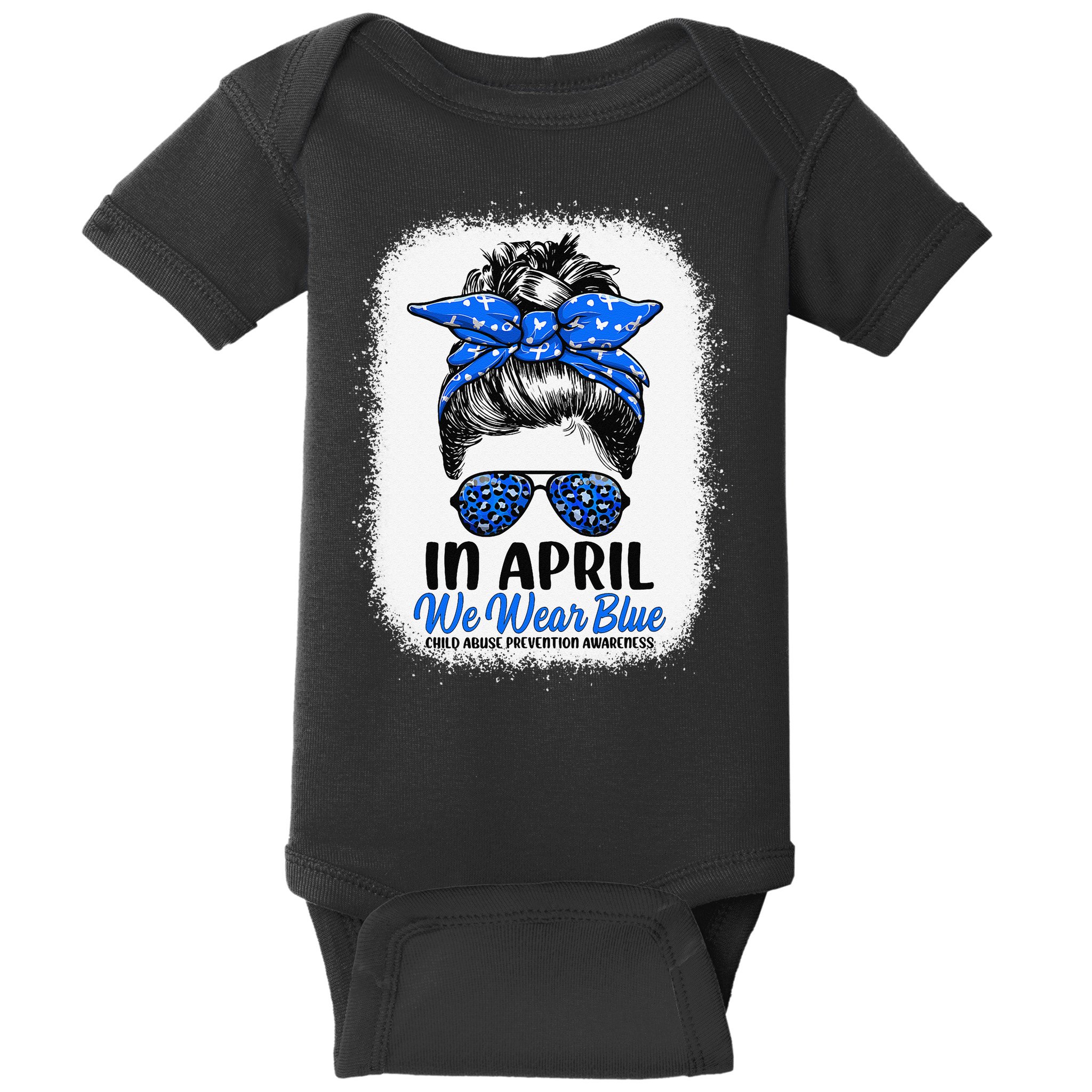 Cute Be Kind Blue Sunflower Child Abuse Prevention Awareness Baby Bodysuit