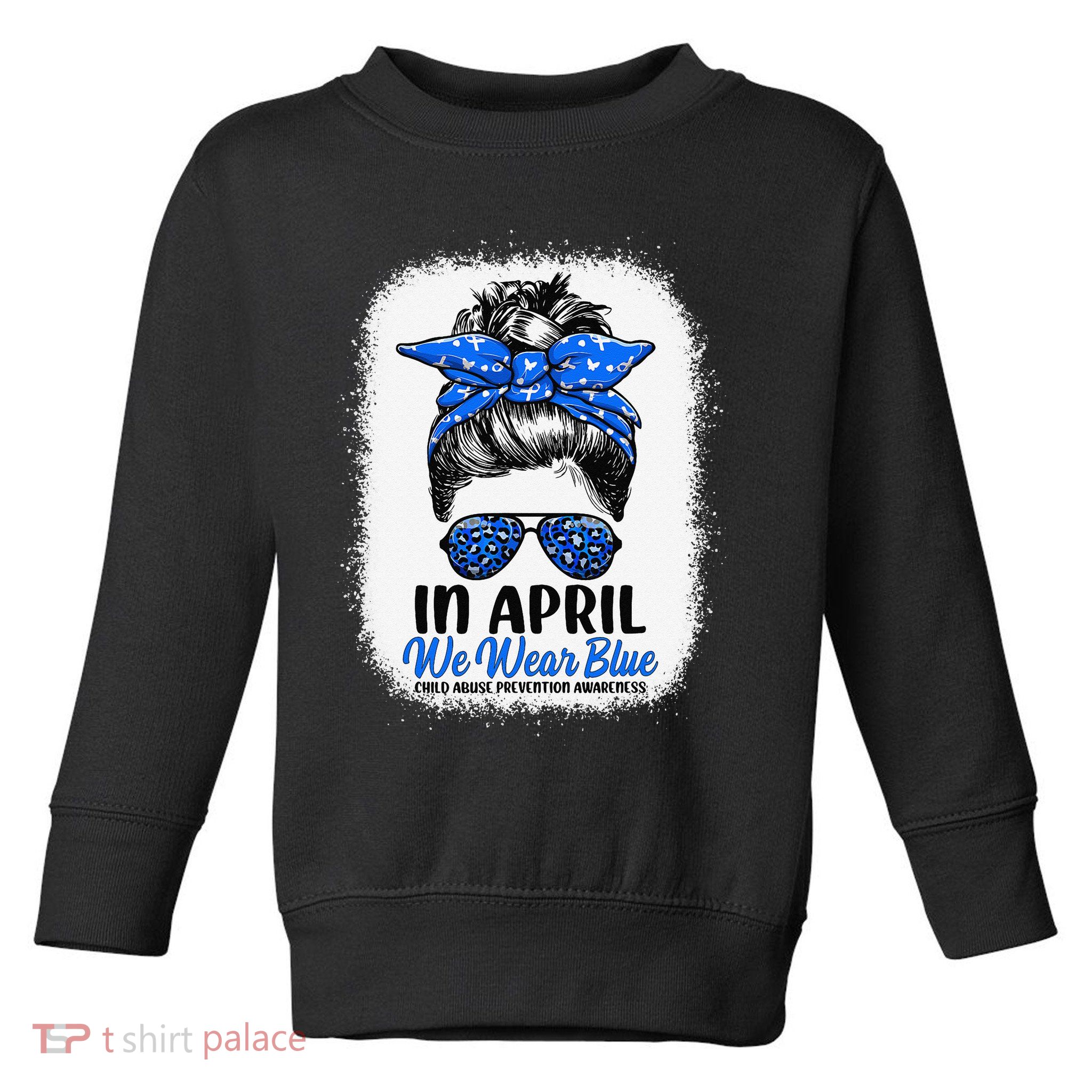 Cute Be Kind Blue Sunflower Child Abuse Prevention Awareness Toddler Sweatshirt
