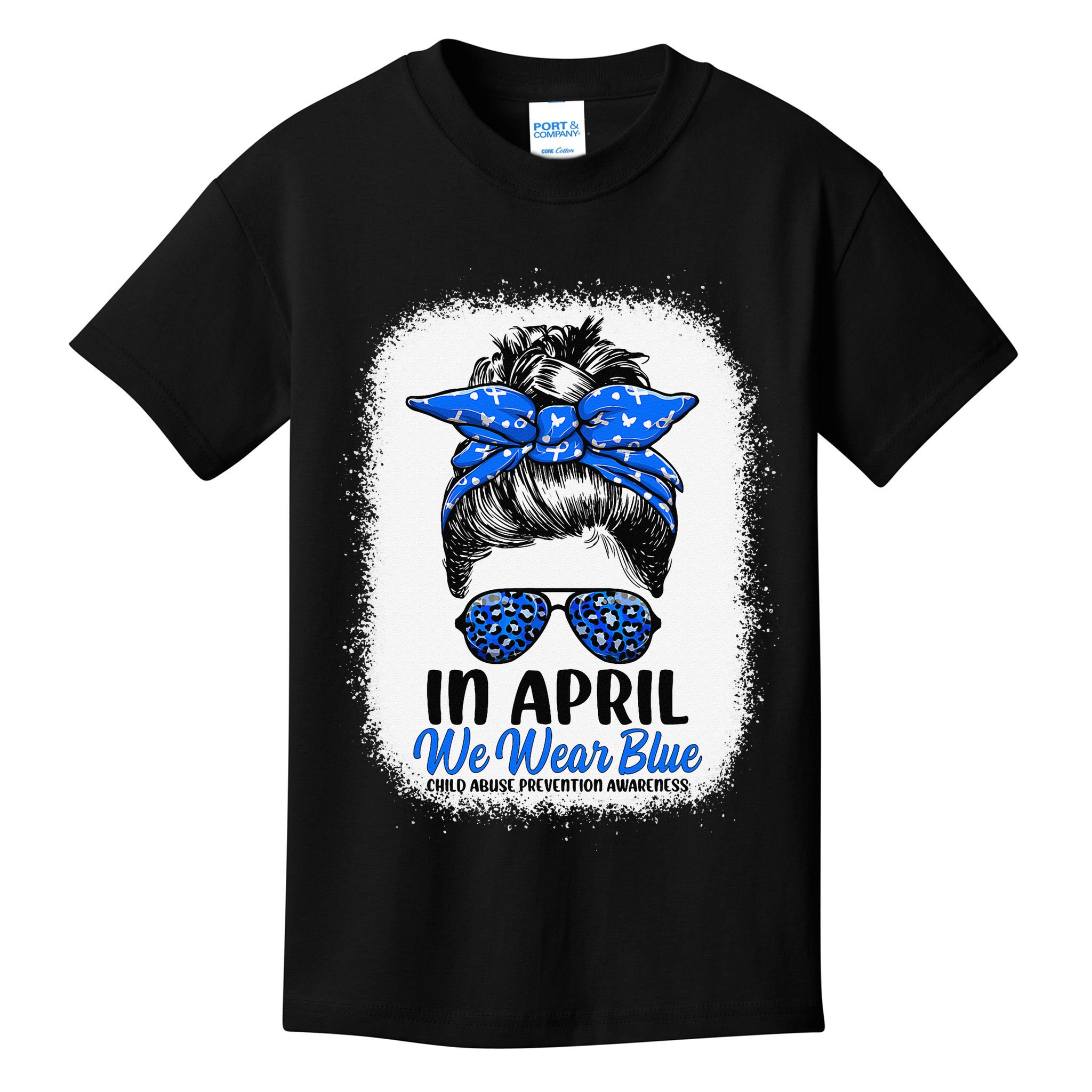 Cute Be Kind Blue Sunflower Child Abuse Prevention Awareness Kids T-Shirt