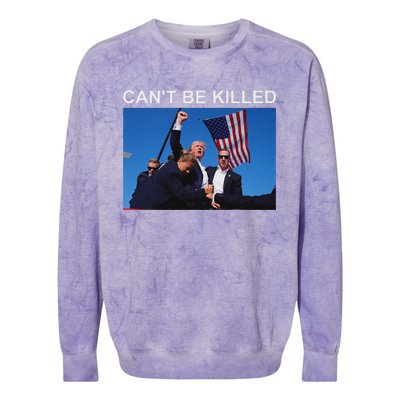 CanT Be Killed Trump Strong Support Colorblast Crewneck Sweatshirt