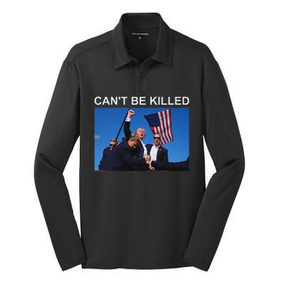 CanT Be Killed Trump Strong Support Silk Touch Performance Long Sleeve Polo