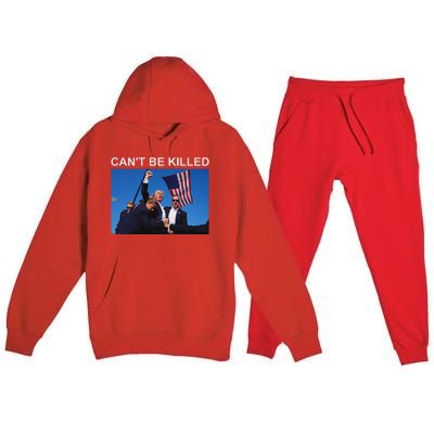 CanT Be Killed Trump Strong Support Premium Hooded Sweatsuit Set