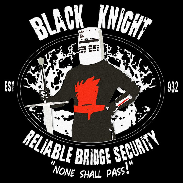 Cool Black Knight Bridge Security Flexfit Unipanel Trucker Cap