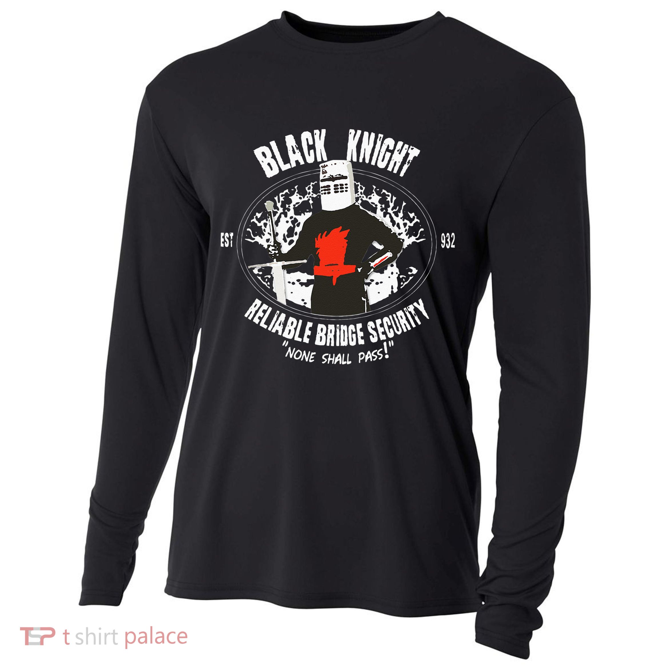 Cool Black Knight Bridge Security Cooling Performance Long Sleeve Crew