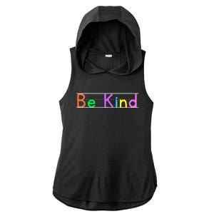 Colorful Be Kind Primary Style Boy Girl Teachers Ladies PosiCharge Tri-Blend Wicking Draft Hoodie Tank