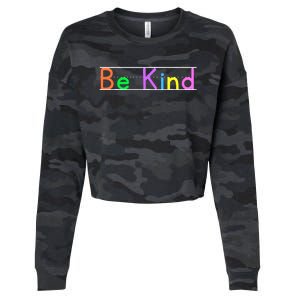 Colorful Be Kind Primary Style Boy Girl Teachers Cropped Pullover Crew