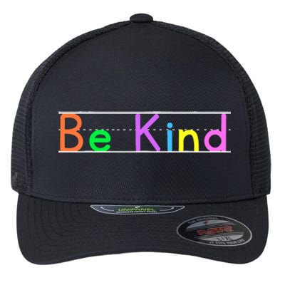 Colorful Be Kind Primary Style Boy Girl Teachers Flexfit Unipanel Trucker Cap