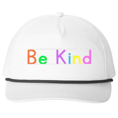 Colorful Be Kind Primary Style Boy Girl Teachers Snapback Five-Panel Rope Hat