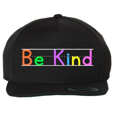 Colorful Be Kind Primary Style Boy Girl Teachers Wool Snapback Cap