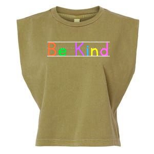 Colorful Be Kind Primary Style Boy Girl Teachers Garment-Dyed Women's Muscle Tee