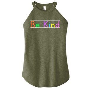 Colorful Be Kind Primary Style Boy Girl Teachers Women's Perfect Tri Rocker Tank