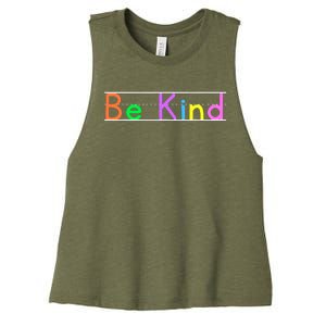 Colorful Be Kind Primary Style Boy Girl Teachers Women's Racerback Cropped Tank