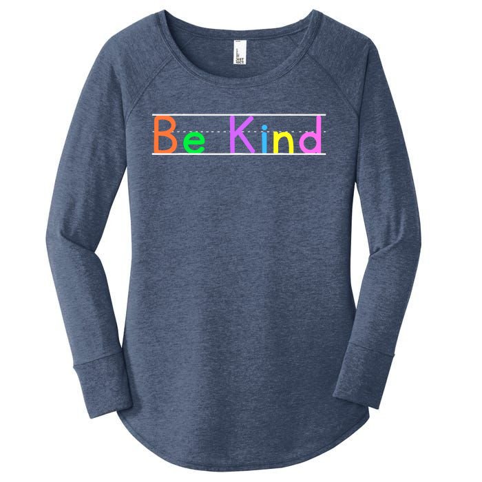 Colorful Be Kind Primary Style Boy Girl Teachers Women's Perfect Tri Tunic Long Sleeve Shirt