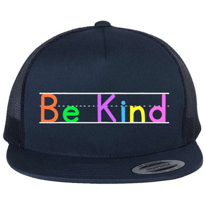 Colorful Be Kind Primary Style Boy Girl Teachers Flat Bill Trucker Hat